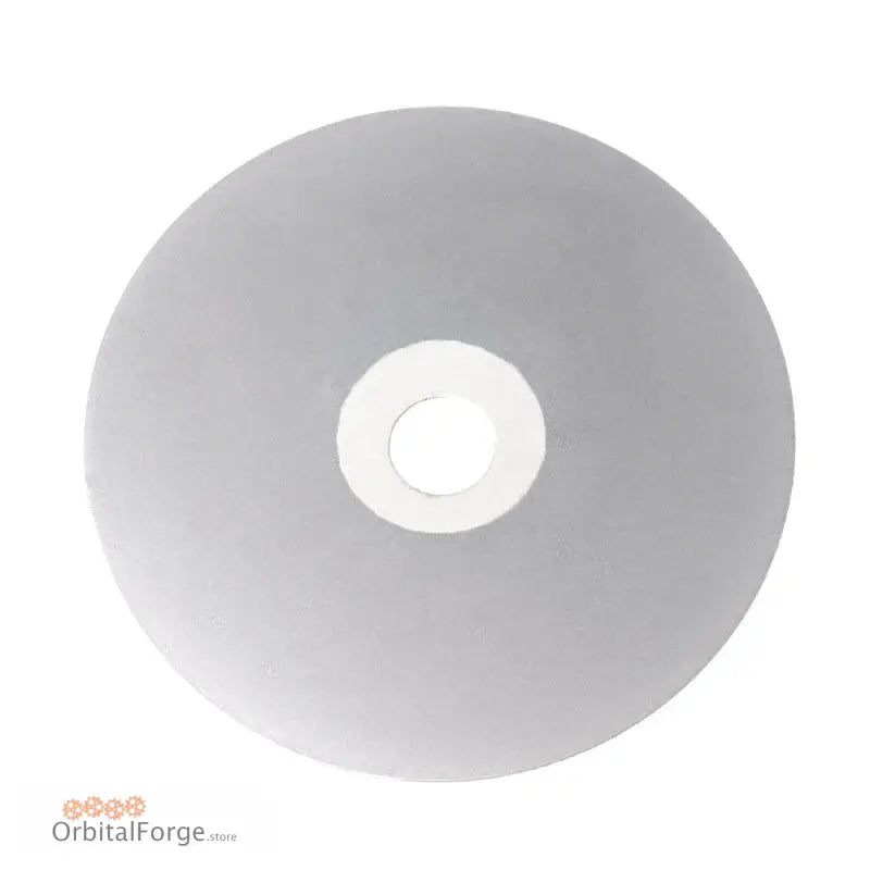 Silver compact disc with a white center hole for Diamond-Coated Flat Lap Wheel