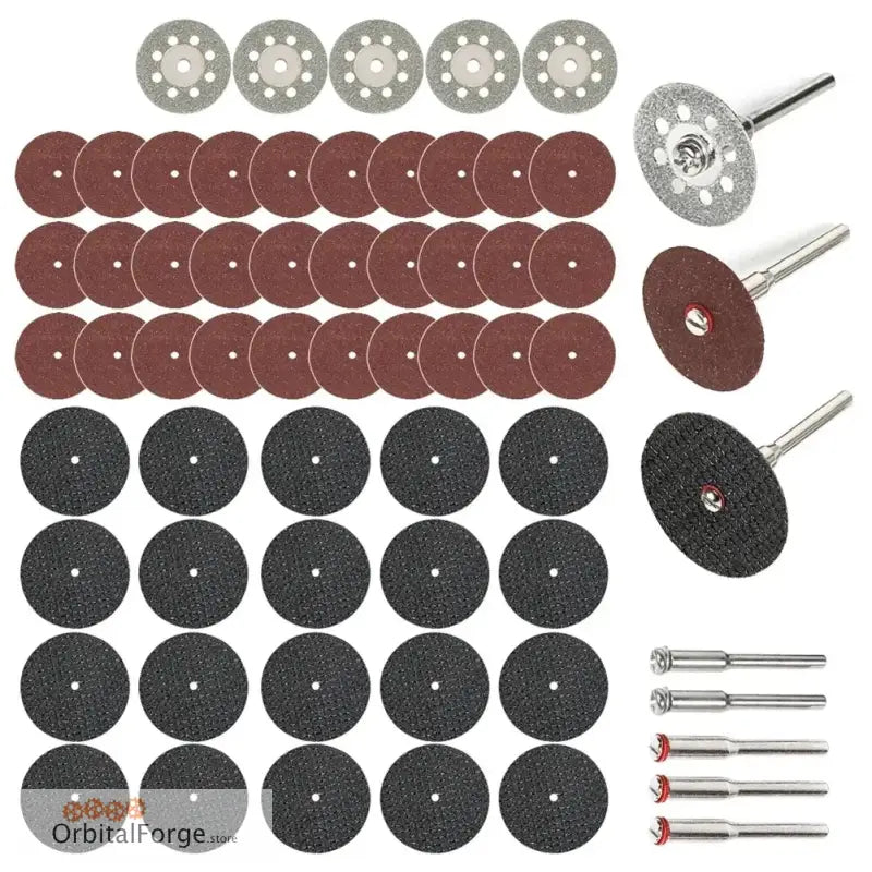 Rotary tool cutting disc set.