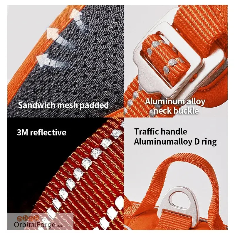 DogDog No Pull Dog Harness - Multiple Colours Reflective Nylon Adjustable Step-In Comfort for All Seasons