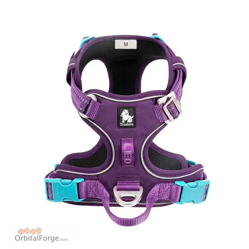 DogDog No Pull Dog Harness - Multiple Colours Reflective Nylon Adjustable Step-In Comfort for All Seasons - PURPLE 1