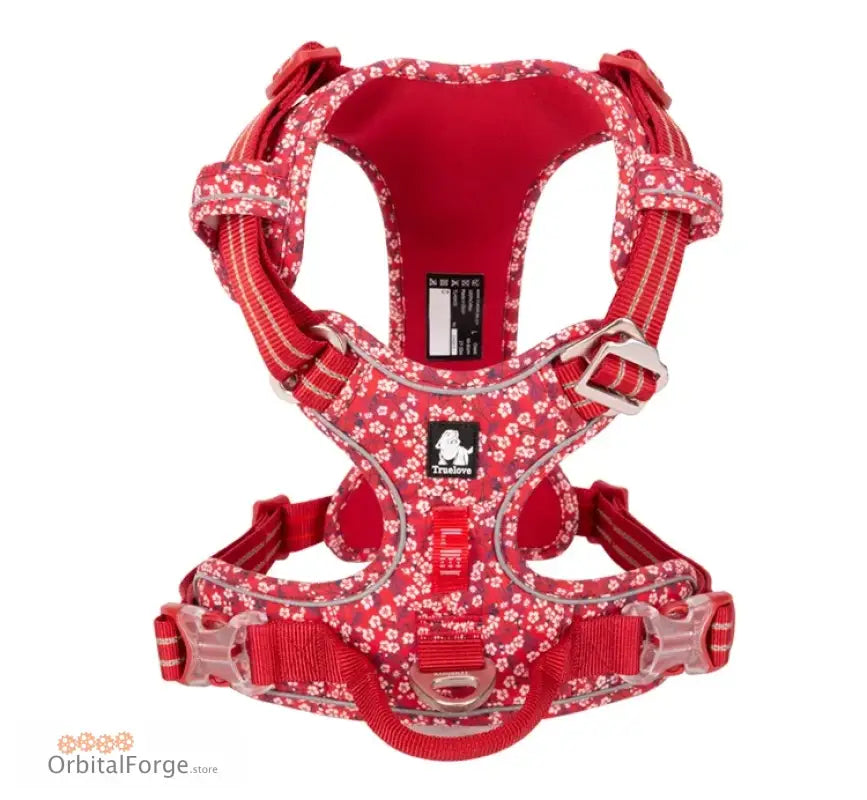 DogDog No Pull Dog Harness - Multiple Colours Reflective Nylon Adjustable Step-In Comfort for All Seasons - POPPY RED