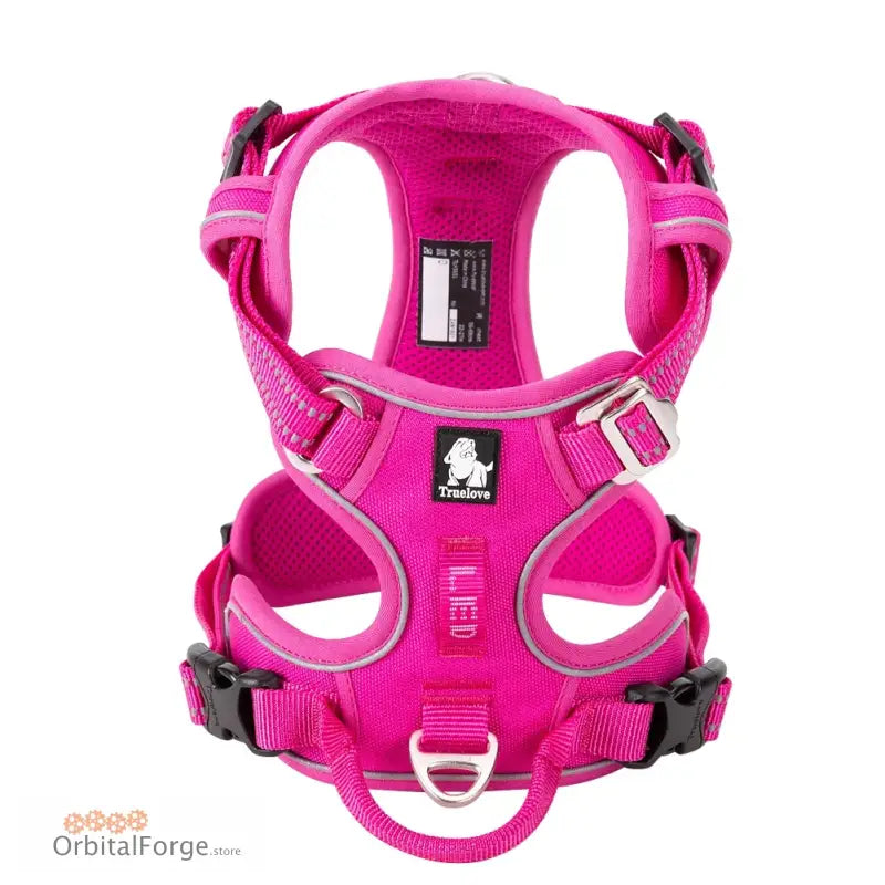 DogDog No Pull Dog Harness - Multiple Colours Reflective Nylon Adjustable Step-In Comfort for All Seasons - FUCHSIA