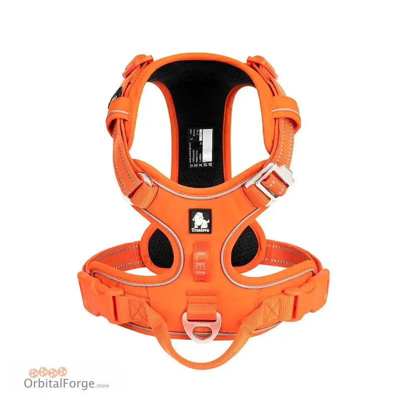 DogDog No Pull Dog Harness - Multiple Colours Reflective Nylon Adjustable Step-In Comfort for All Seasons - ORANGE 1