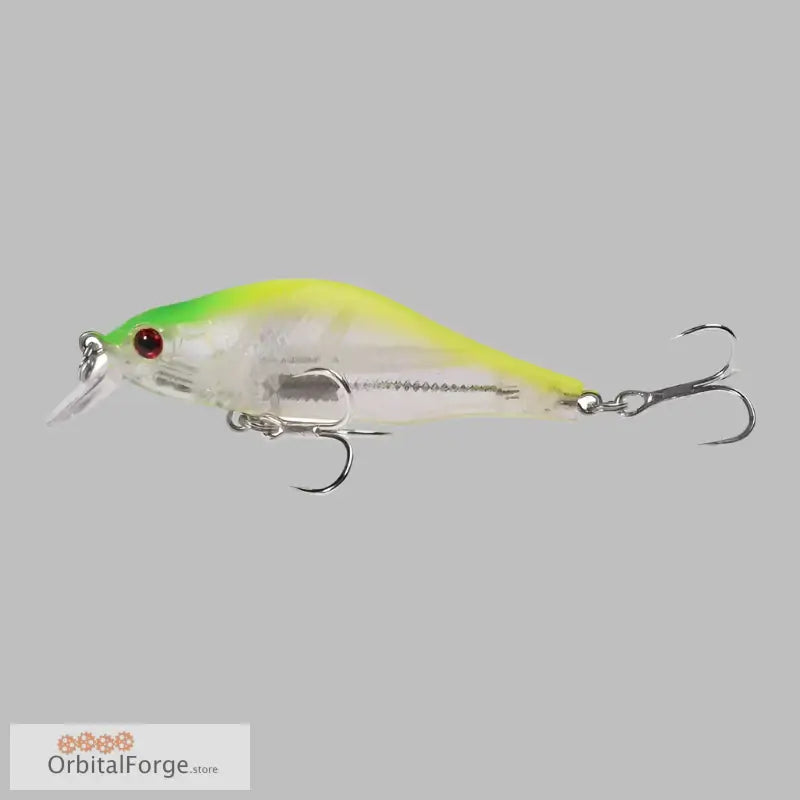 Durable hard plastic floating minnow lure with green and yellow design for pike fishing