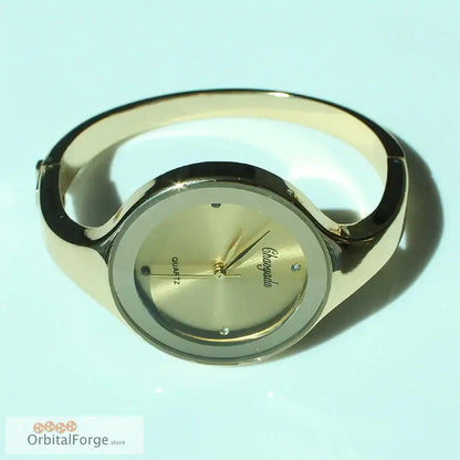 Elegant Women’s Cuff Watch with Stainless Steel Bracelet and minimalist silver dial