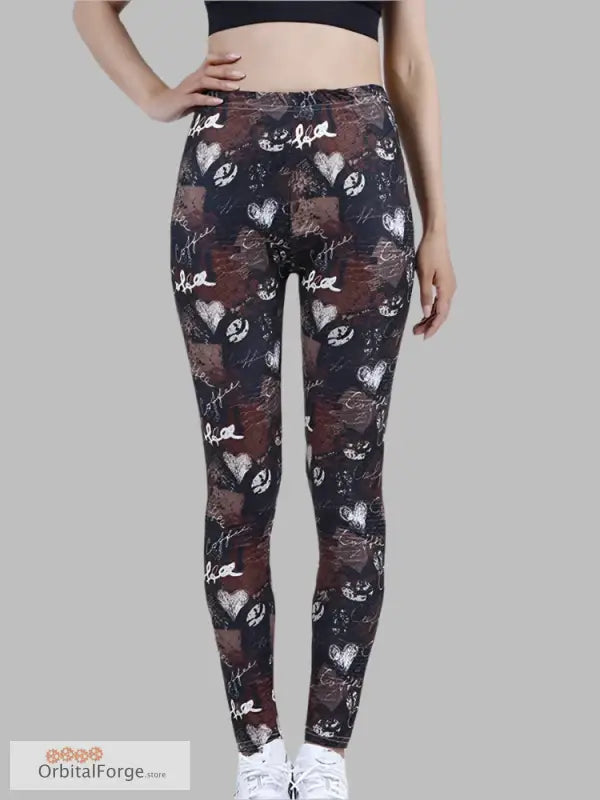 Floral Camouflage Leggings for casual wear with a slim stretch fit and high waistband