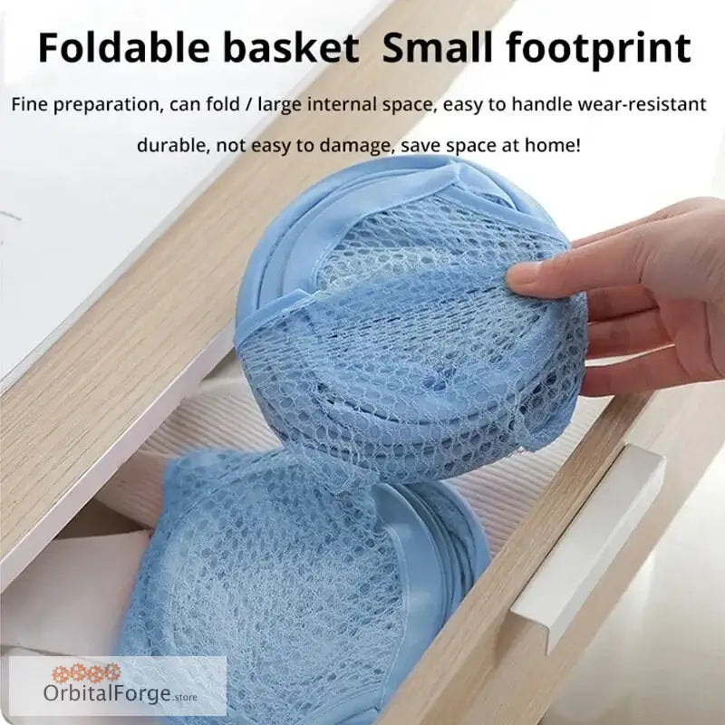 Folding Mesh Laundry Basket - Large Capacity Dirty Clothes & Toy Storage Bag for Home Organisation