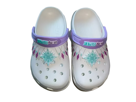 Frozen Lightweight slip-on clogs - Lightweight Summer Beach Shoes for Kids Drainage Design in Fun Anime Prints - Frozen