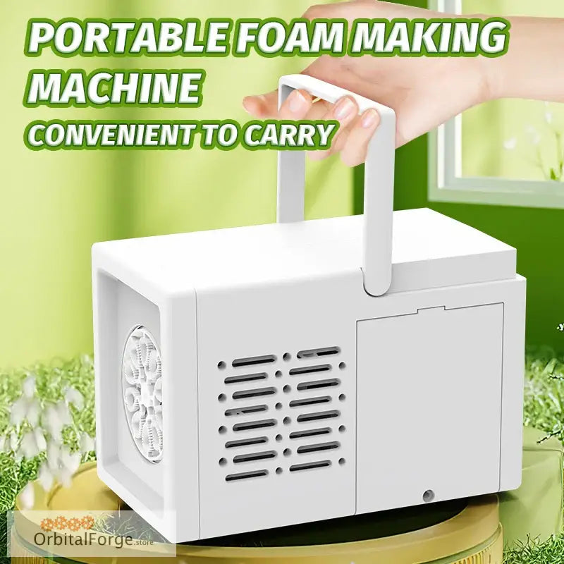 White portable foam machine.