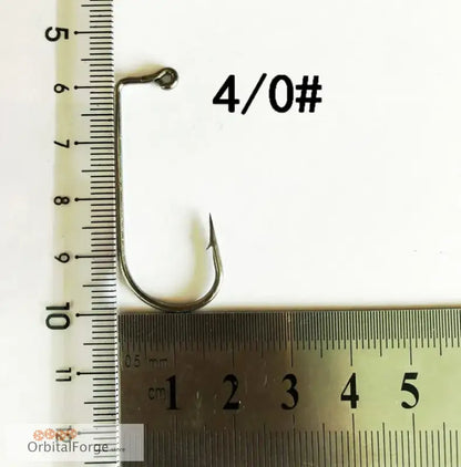 Fishing hook labeled size 4/0# from High Carbon Steel Aberdeen Fishing Hooks for all waters