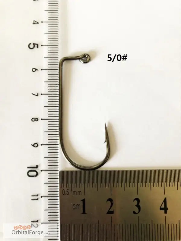 Curved size 5/0 Carbon Steel Aberdeen Fishing Hook with eye loop for freshwater and saltwater