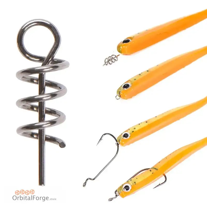 High-Carbon Steel Spiral Hook for Soft Lure Baits with eye loop for enhanced fishing