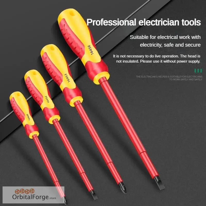 Set of red and yellow screwdrivers.