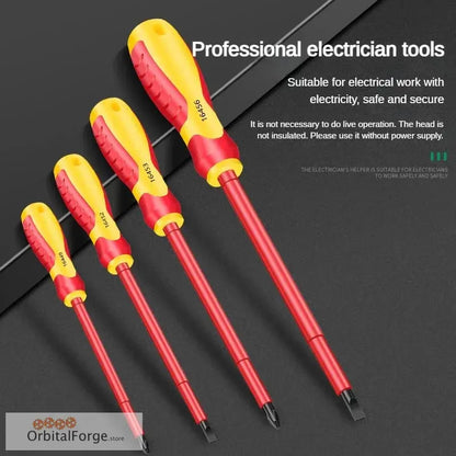 Set of red and yellow screwdrivers.