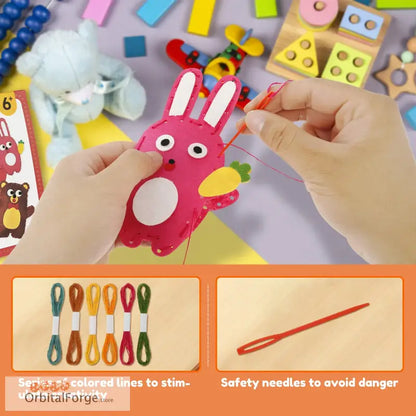 Kids’ Sewing Kit - Cute Animal Craft Set for Fun & Educational DIY Doll Sewing Perfect for Beginners - 1