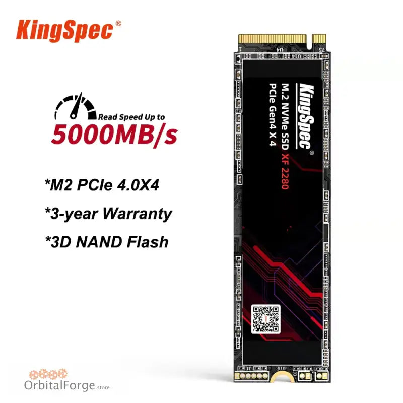 KingSpec M2 PCIe 4.0x4 NVMe SSD with up to 5000MB/s read speeds.