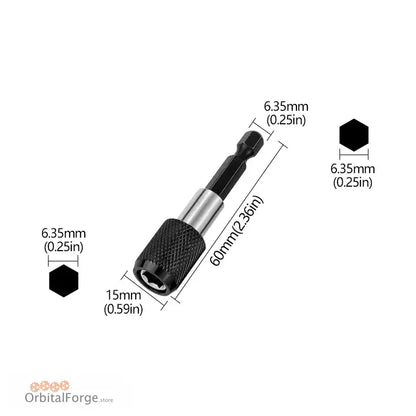 Magnetic Bit Holder Set with Quick Release and High Carbon Steel Tip for fast bit changes