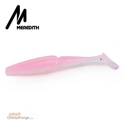 Pink soft plastic fishing lure with a paddle tail.