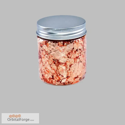 Jar of copper flakes.