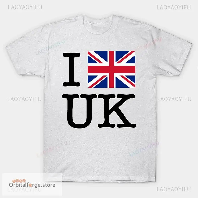 New England London Union Flag T-Shirt - Unisex Retro Streetwear Breathable Patriotic Tee in Sizes XS-4XL - I Love UK