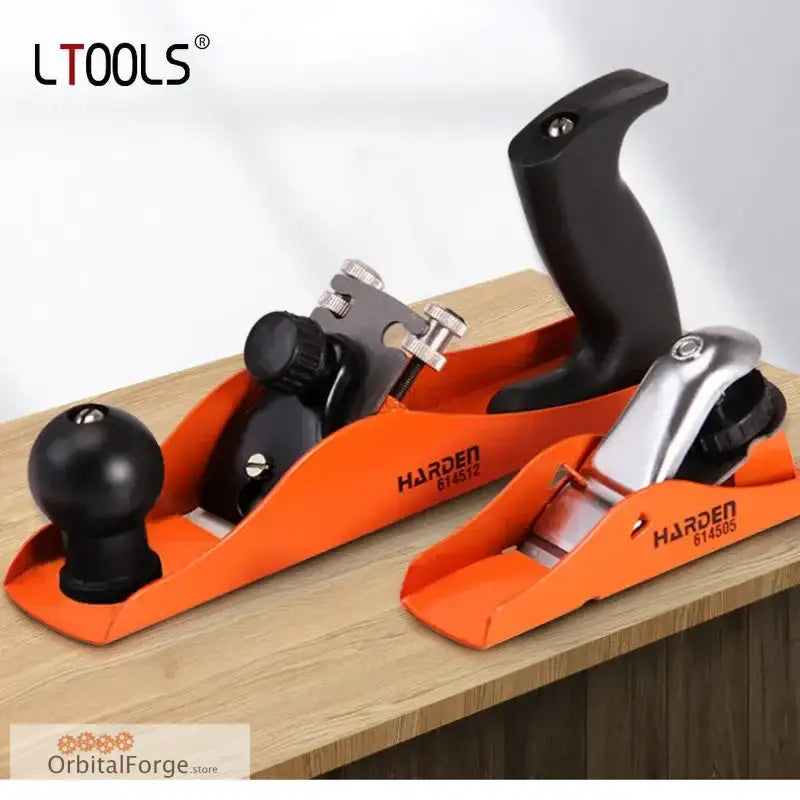 Orange hand planes with black handles.