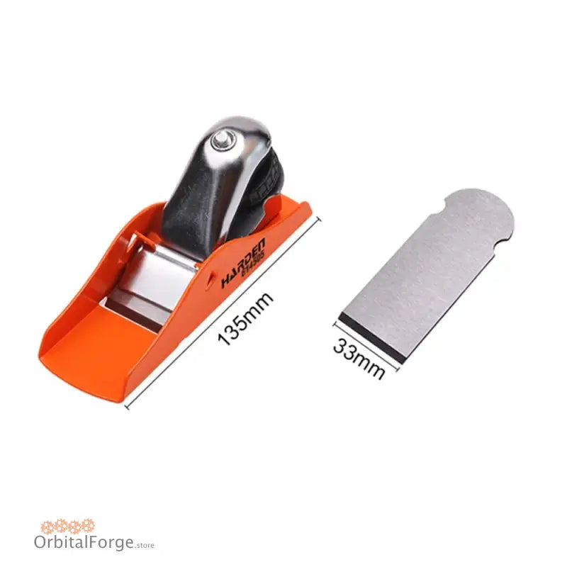 Orange block plane with blade.