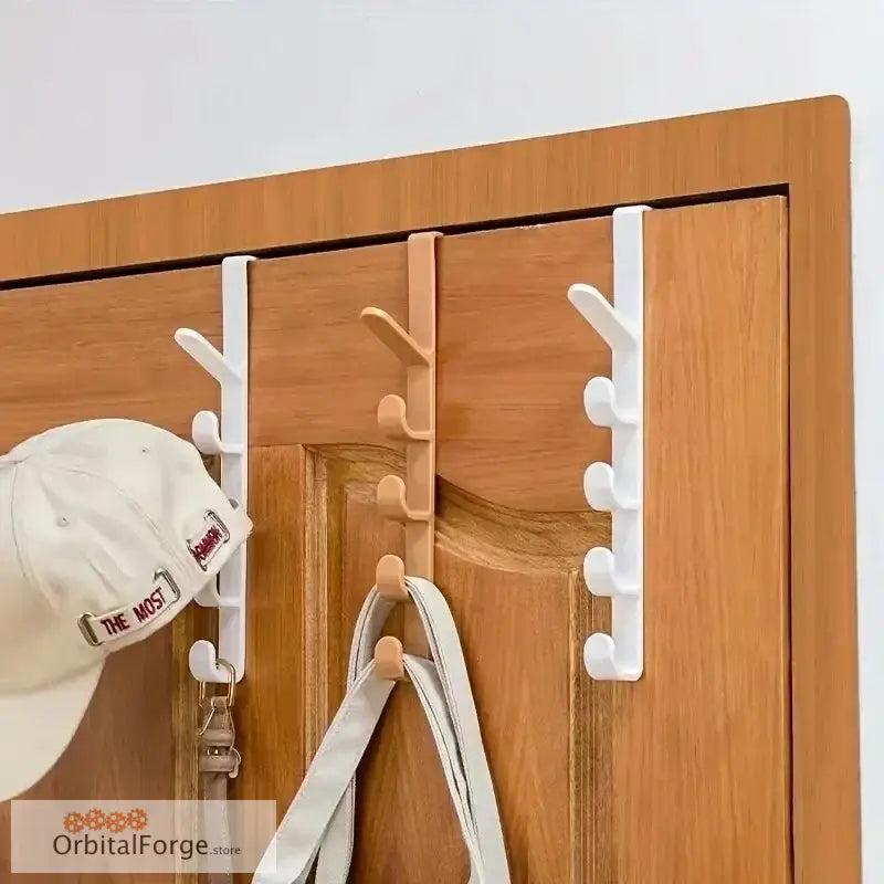 Over-the-door coat hooks.