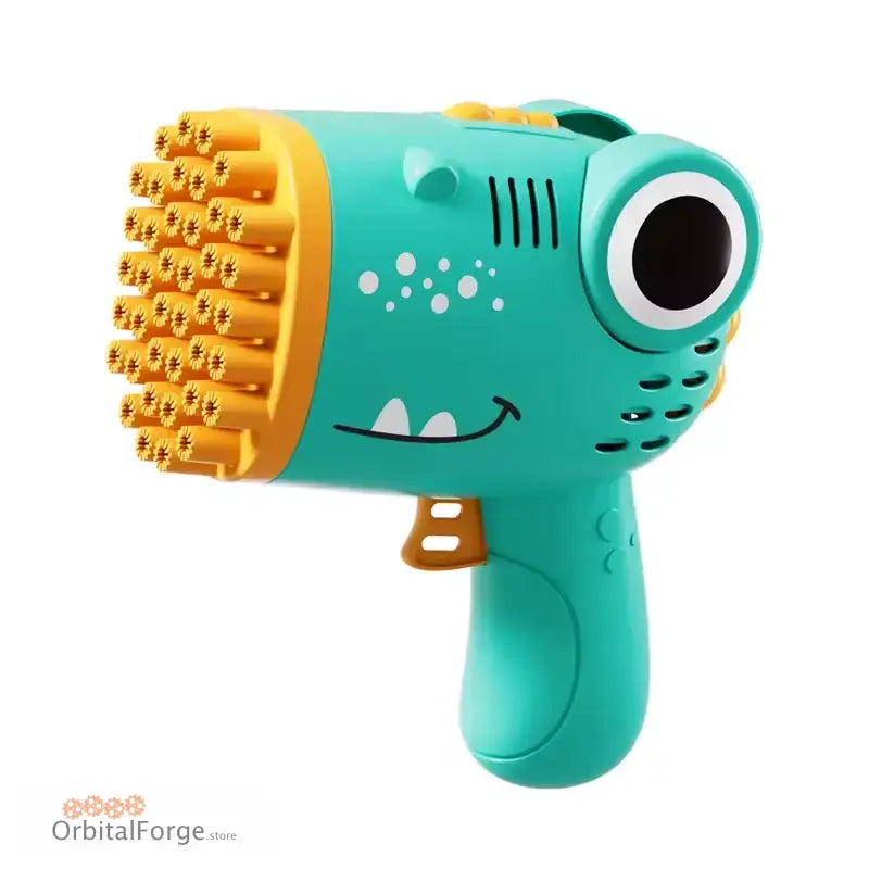 Turquoise monster bubble gun.