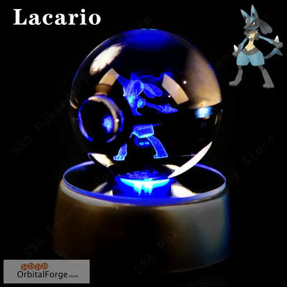 Pokemon Crystal Ball 3D Night Light - Pikachu Gengar Mew & Mewtwo Figures with LED Lamp Base Perfect Birthday Gift