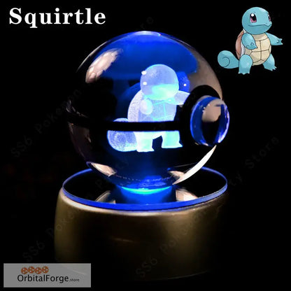 Pokemon Crystal Ball 3D Night Light - Pikachu Gengar Mew & Mewtwo Figures with LED Lamp Base Perfect Birthday Gift