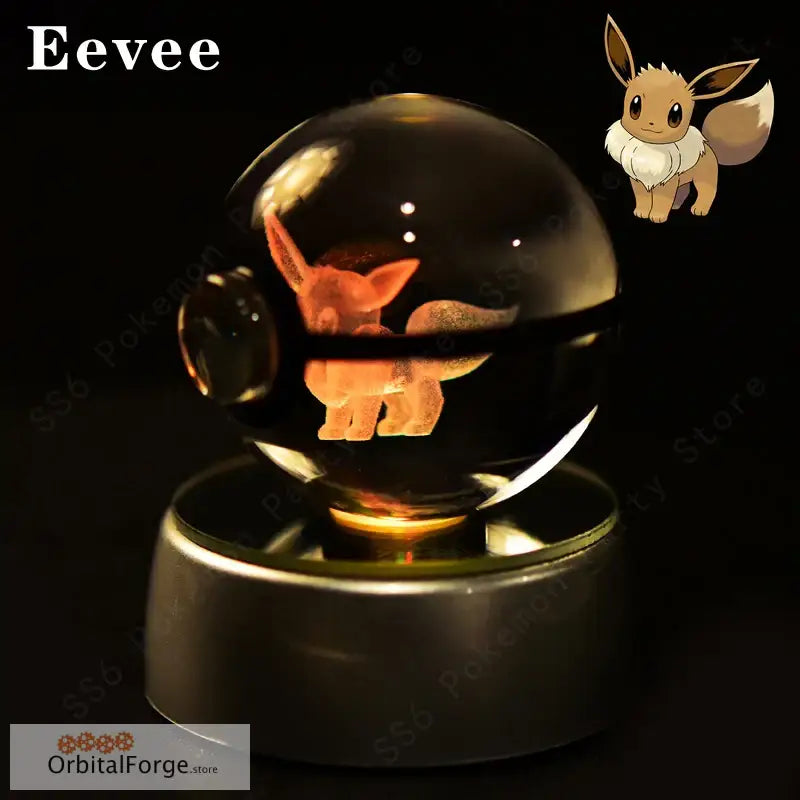 Pokemon Crystal Ball 3D Night Light - Pikachu Gengar Mew & Mewtwo Figures with LED Lamp Base Perfect Birthday Gift