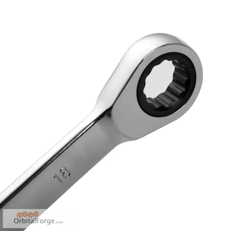 Chrome Ratcheting Combination Wrench with Polished CR-V Alloy Steel and Pivoting Head