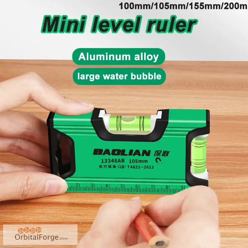 Portable High Precision Magnetic Bubble Level - Aluminum Mini Spirit Level for 100-200mm Leveling Tasks