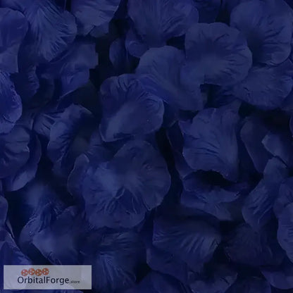 Deep navy blue flower petals with delicate ruffled edges.