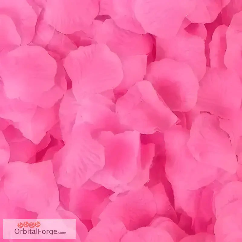 Pink rose petals scattered in a layered pattern.