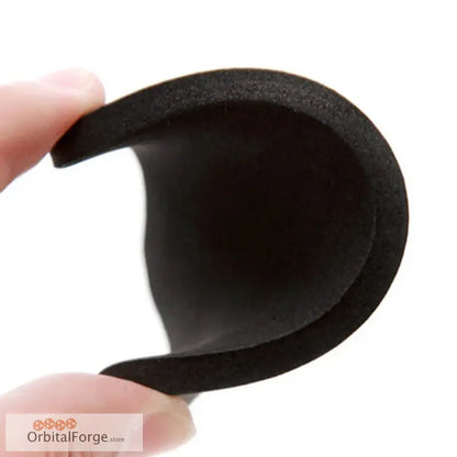 Black foam rubber strip with a curved D-shaped profile.