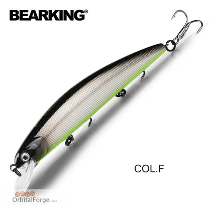 Silver and Black Super Weight Fishing Lure with Laser-Printed Fish Skin and treble hooks