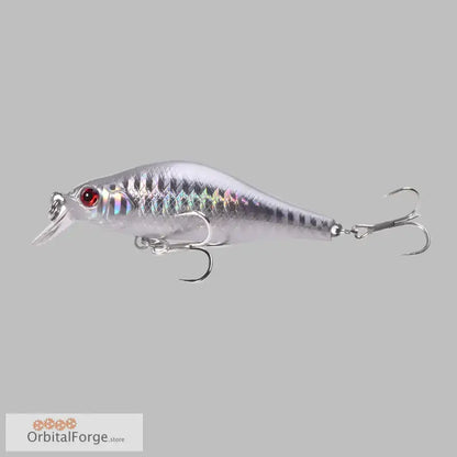 Silver Holographic Minnow Lure for catching pike, 8cm 9g floating design with treble hooks