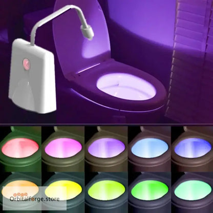 Smart PIR Motion Sensor Toilet Night Light - 10-Colour LED Waterproof Bowl Lamp 500mAh Rechargeable - Toilet LED