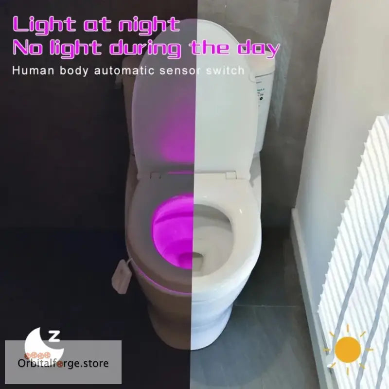 Smart PIR Motion Sensor Toilet Night Light - 10-Colour LED Waterproof Bowl Lamp 500mAh Rechargeable - Toilet LED