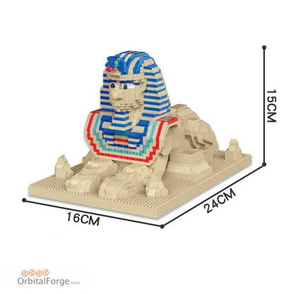 Sphinx Model Building Micro Mini Bricks Set - DIY Egypt Statue Puzzle with Interlocking Bricks for Creative Display