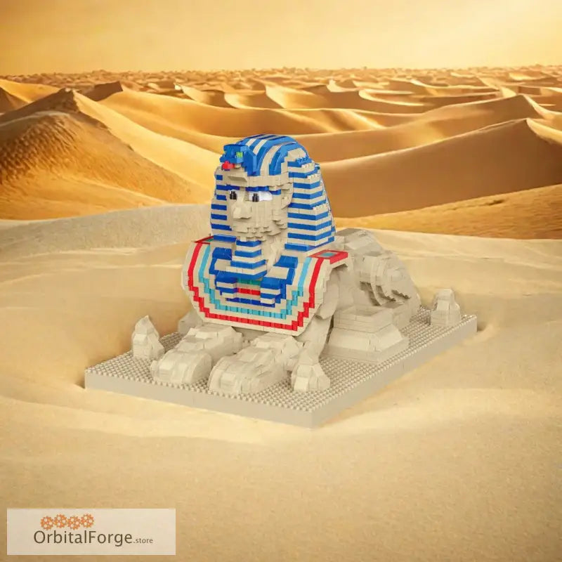 Sphinx Model Building Micro Mini Bricks Set - DIY Egypt Statue Puzzle with Interlocking Bricks for Creative Display