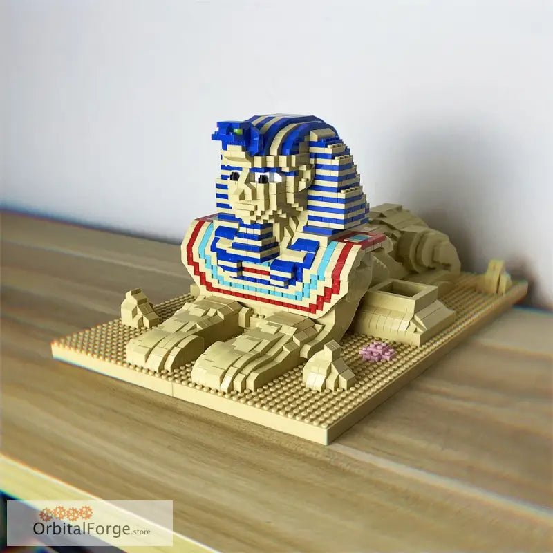 Sphinx Model Building Micro Mini Bricks Set - DIY Egypt Statue Puzzle with Interlocking Bricks for Creative Display