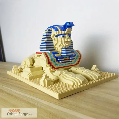 Sphinx Model Building Micro Mini Bricks Set - DIY Egypt Statue Puzzle with Interlocking Bricks for Creative Display