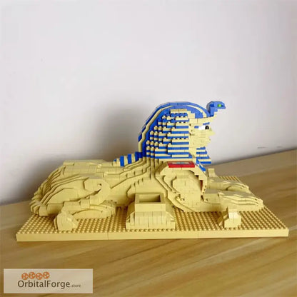 Sphinx Model Building Micro Mini Bricks Set - DIY Egypt Statue Puzzle with Interlocking Bricks for Creative Display