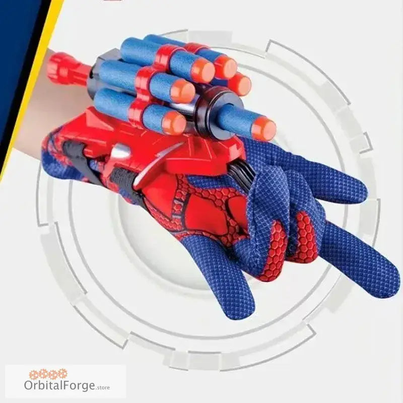 Spider-Man Soft Bullet Launcher Wrist Glove - Fun Toy Gun Set for Boys with Safe Darts Perfect for Superhero Play (Ages