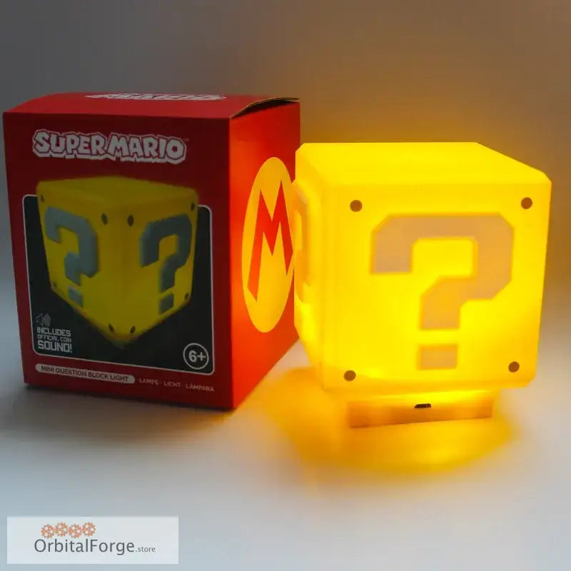 Super Mario LED Question Mark Night Light with Music - Perfect Gift for Kids & Fans - With Box