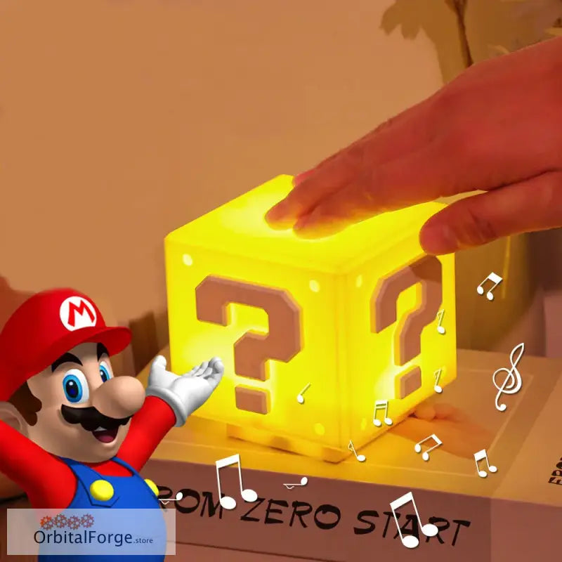 Super Mario LED Question Mark Night Light with Music - Perfect Gift for Kids & Fans - With Box