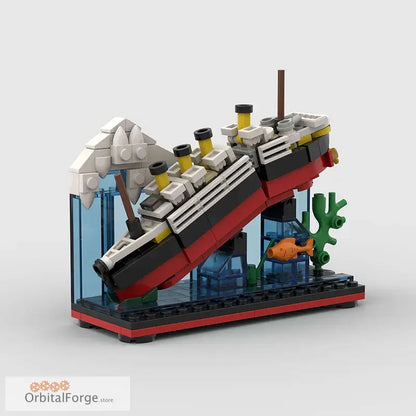 Lego Titanic shipwreck diorama.