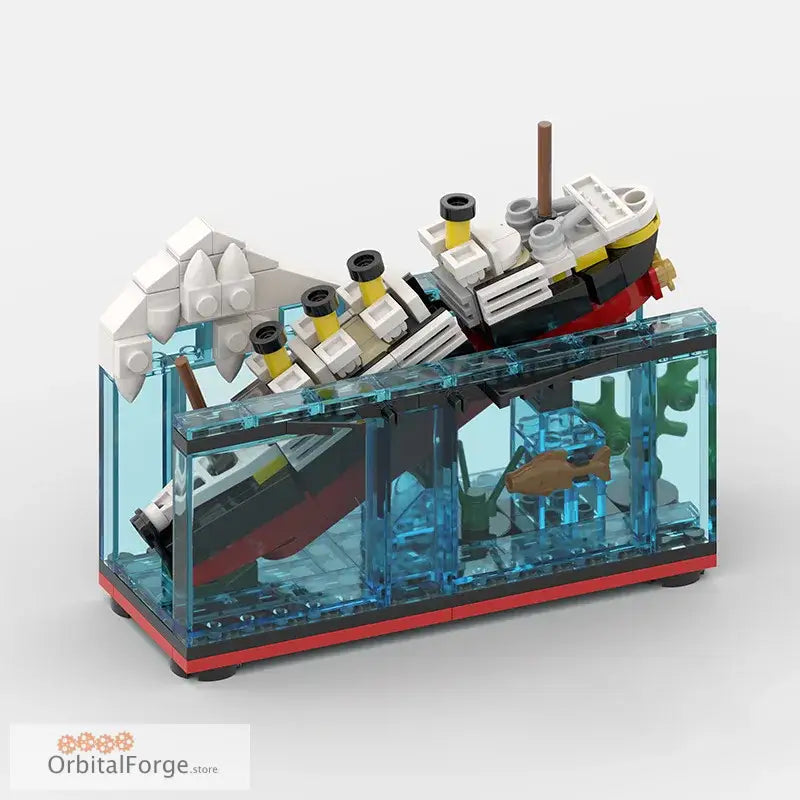 Lego Titanic shipwreck diorama.